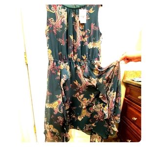 Green dress with belt
